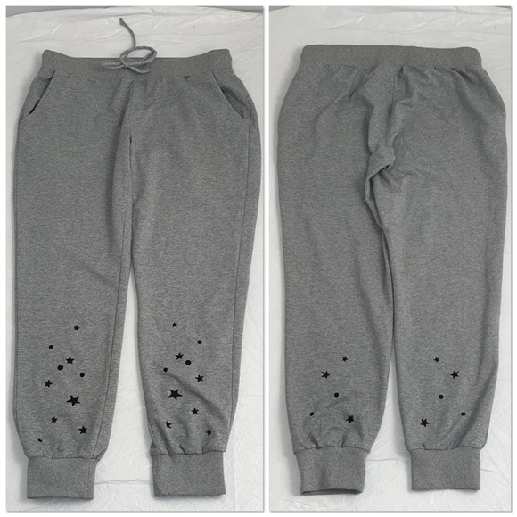 Billy T Galaxy Joggers in heather gray with black stars L - Picture 2 of 11